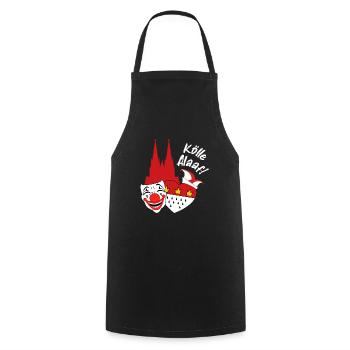 Karneval Kostüm Kölle Alaaf Clown Wappen Dom Köln - Kochschürze - Schwarz - Vorne - AI Model Male 185 dark (185cm)