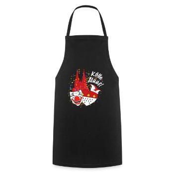Karneval Kostüm Kölle Alaaf Clown Wappen Dom Köln - Kochschürze - Schwarz - Vorne - AI Model Male 185 dark (185cm)