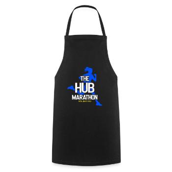 Marathon April 17, 2023 at the Hub of the Universe - Cooking Apron - black - Front - AI Model Male 185 dark (185cm)