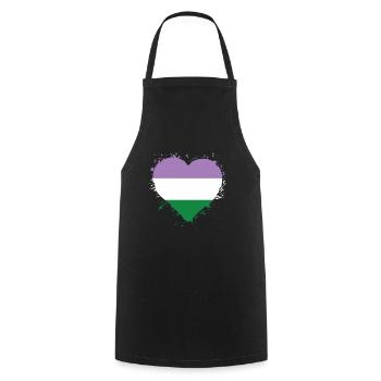 Pride Herz LGBTQ - Genderqueer - Kochschürze - Schwarz - Vorne - AI Model Male 185 dark (185cm)