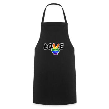 Pride LGBT love wins, we are queer and proud - Cooking Apron - black - Front - AI Model Male 185 dark (185cm)