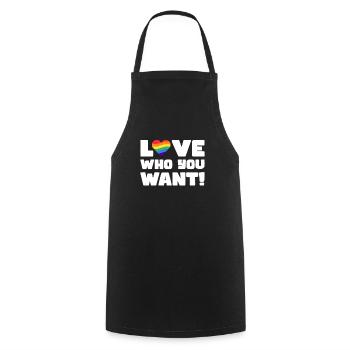 Pride LGBT love wins, we are queer and proud - Cooking Apron - black - Front - AI Model Male 185 dark (185cm)