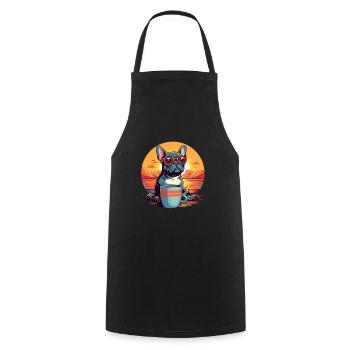 World Coffee Day with my Great Dane - Cooking Apron - black - Front - AI Model Male 185 dark (185cm)