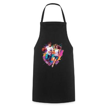 BASKETBALL forever! - Cooking Apron - black - Front - AI Model Male 185 dark (185cm)