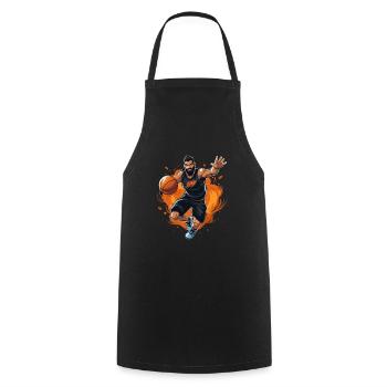 BASKETBALL forever! - Cooking Apron - black - Front - AI Model Male 185 dark (185cm)