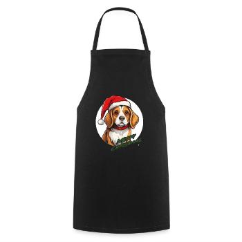 Merry Christmas Beagle - Cooking Apron - black - Front - AI Model Male 185 dark (185cm)