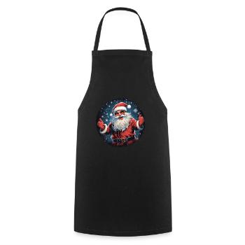 Funny Santa Claus for Christmas - Cooking Apron - black - Front - AI Model Male 185 dark (185cm)