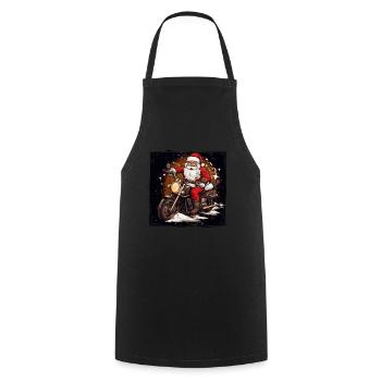 Funny Santa Claus for Christmas - Cooking Apron - black - Front - AI Model Male 185 dark (185cm)