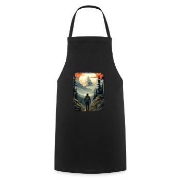 Forest Nature Trekking Adventure - Cooking Apron - black - Front - AI Model Male 185 dark (185cm)