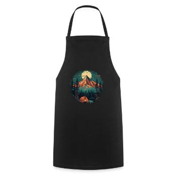Forest Nature Trekking Adventure - Cooking Apron - black - Front - AI Model Male 185 dark (185cm)