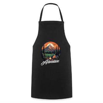 Forest Nature Trekking Adventure - Cooking Apron - black - Front - AI Model Male 185 dark (185cm)