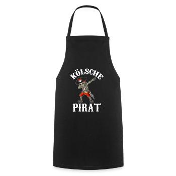 Karneval Kölle Alaaf Dabbing Skelett Fun mit Pirat - Kochschürze - Schwarz - Vorne - AI Model Male 185 dark (185cm)