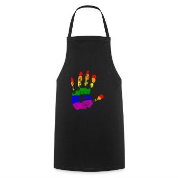 Rainbow Connection Embrace, Happy Pride - Kochschürze - Schwarz - Vorne - AI Model Male 185 dark (185cm)