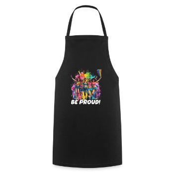 Rainbow Connection Embrace, Happy Pride - Kochschürze - Schwarz - Vorne - AI Model Male 185 dark (185cm)