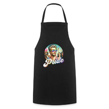 Pride Gay CSD Love LGBTQ Colors of the Rainbow - Cooking Apron - black - Front - AI Model Male 185 dark (185cm)