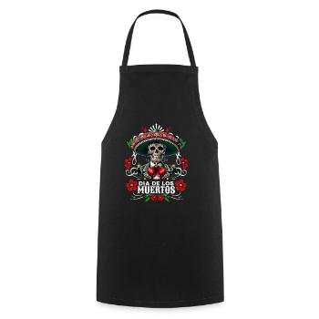Dia de los Muertos Coloré - Tablier de cuisine - noir - Devant - AI Model Male 185 dark (185cm)
