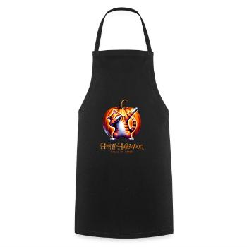Joyeux Halloween, chat effrayé - Tablier de cuisine - noir - Devant - AI Model Male 185 dark (185cm)