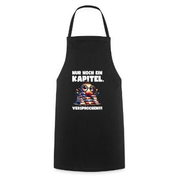 Reading is my hobby - Only one more chapter. - Cooking Apron - black - Front - AI Model Male 185 dark (185cm)