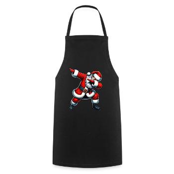 Ho Ho Ho Joyeux Noël, Équipe du Père Noël - Tablier de cuisine - noir - Devant - AI Model Male 185 dark (185cm)