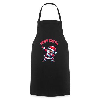 Ho Ho Ho Joyeux Noël, Équipe du Père Noël - Tablier de cuisine - noir - Devant - AI Model Male 185 dark (185cm)
