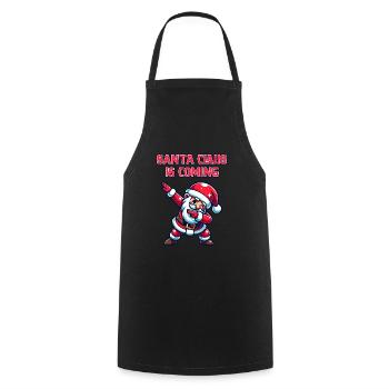 Ho Ho Ho Joyeux Noël, Équipe du Père Noël - Tablier de cuisine - noir - Devant - AI Model Male 185 dark (185cm)