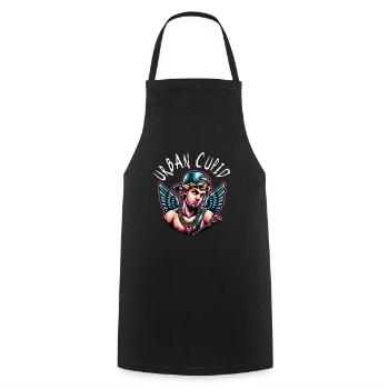 Cupid unites hearts with a single arrow - Cooking Apron - black - Front - AI Model Male 185 dark (185cm)