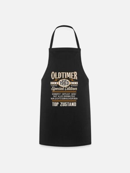 Oldtimer Baujahr Jahrgang 1963 Geburtstag Geschenk - Kochschürze - Schwarz