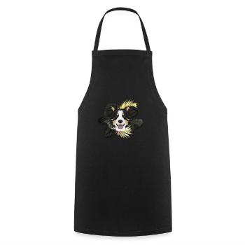 Golden Dog Border Collie - Cooking Apron - black - Front - AI Model Male 185 dark (185cm)