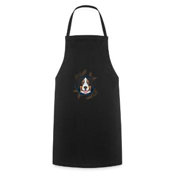 Golden Dog Bernese Mountain Dog - Cooking Apron - black - Front - AI Model Male 185 dark (185cm)