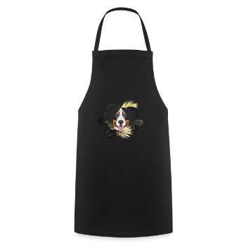 Golden Dog Bernese Mountain Dog - Cooking Apron - black - Front - AI Model Male 185 dark (185cm)