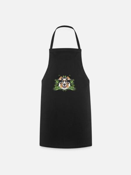 Tropical Australian Shepherd - Cooking Apron - black