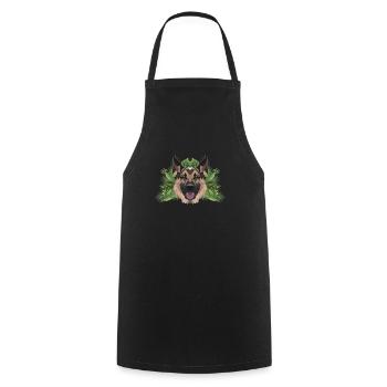Tropical German Shepherd - Cooking Apron - black - Front - AI Model Male 185 dark (185cm)