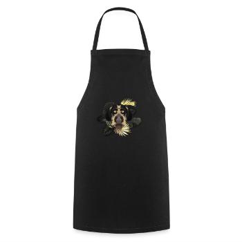 Golden Dog German Wirehair - Cooking Apron - black - Front - AI Model Male 185 dark (185cm)