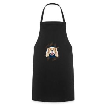 Golden Dog Cavalier King Charles Spaniel - Cooking Apron - black - Front - AI Model Male 185 dark (185cm)