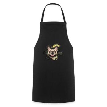 Golden Dog French Bulldog - Cooking Apron - black - Front - AI Model Male 185 dark (185cm)