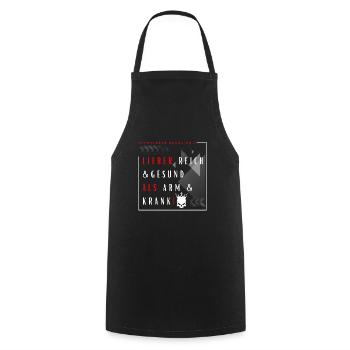 Lieber Reich und Gesund als Arm und Krank Spruch - Kochschürze - Schwarz - Vorne - AI Model Male 185 dark (185cm)