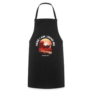 Here I Am Send Me Bible Verse - Cooking Apron - black - Front - AI Model Male 185 dark (185cm)