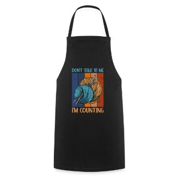 Ne me parle pas, je compte le tricot - Tablier de cuisine - noir - Devant - AI Model Male 185 dark (185cm)