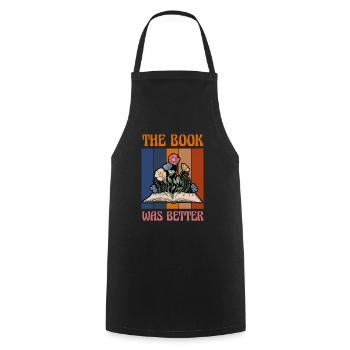 Le livre était meilleur ver de bibliothèque Sassy - Tablier de cuisine - noir - Devant - AI Model Male 185 dark (185cm)