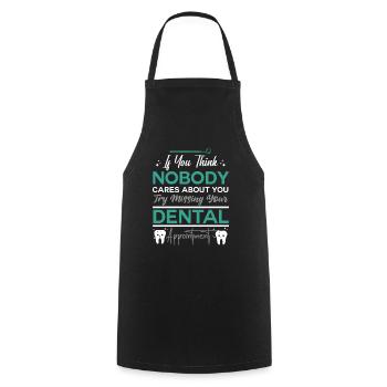 Drôle de dentiste Dicton humoristique - Tablier de cuisine - noir - Devant - AI Model Male 185 dark (185cm)