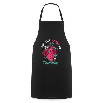 Put The Heart In Cardiology Cardiologist - Cooking Apron - black - Front - AI Model Male 185 dark (185cm)