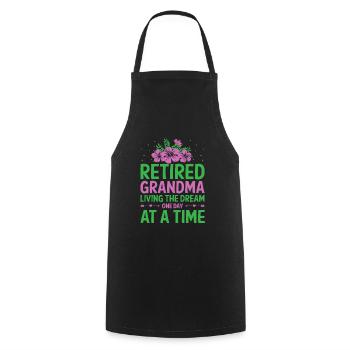 Retired Grandma Pensioner Pension Grandmother Reti - Cooking Apron - black - Front - AI Model Male 185 dark (185cm)
