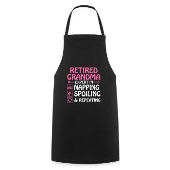 Grand-mère retraitée Pension de retraite Grand-mère Reti - Tablier de cuisine - noir - Devant - AI Model Male 185 dark (185cm)
