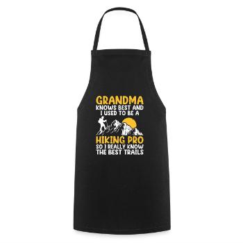 Hiking Retired Grandma Pensioner Pension Hiker Tre - Cooking Apron - black - Front - AI Model Male 185 dark (185cm)