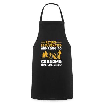 Hiking Retired Grandma Pensioner Pension Hiker Tre - Cooking Apron - black - Front - AI Model Male 185 dark (185cm)