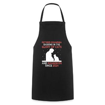 Amoureux des chats Grand-mère retraitée Retraité Propriétaire de chat Chat - Tablier de cuisine - noir - Devant - AI Model Male 185 dark (185cm)