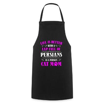Chat persan Chat Amoureux Propriétaire de chat Persan Longhair C - Tablier de cuisine - noir - Devant - AI Model Male 185 dark (185cm)