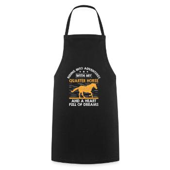 American Quarter Horse Equestrian Horse Lover Hors - Cooking Apron - black - Front - AI Model Male 185 dark (185cm)