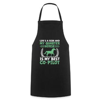 American Quarter Horse Equestrian Horse Lover Hors - Cooking Apron - black - Front - AI Model Male 185 dark (185cm)