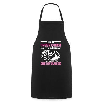Cheerleading Coach Cheer Coach Cheerleader Cheer T - Cooking Apron - black - Front - AI Model Male 185 dark (185cm)
